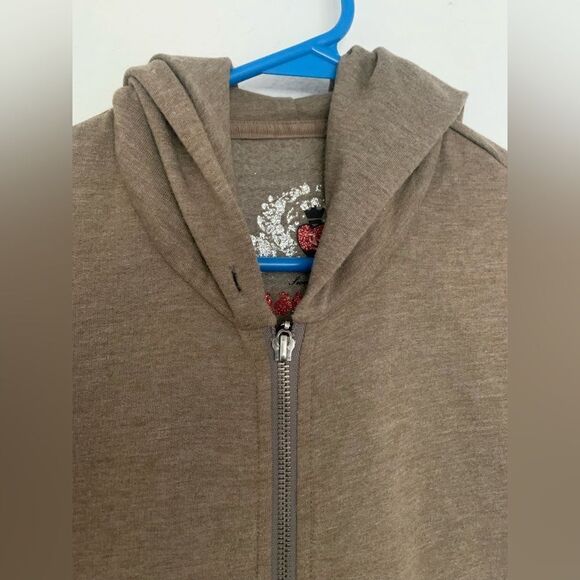 Twisted Heart Sequins Zip Up Hoodie - Picture 2 of 7